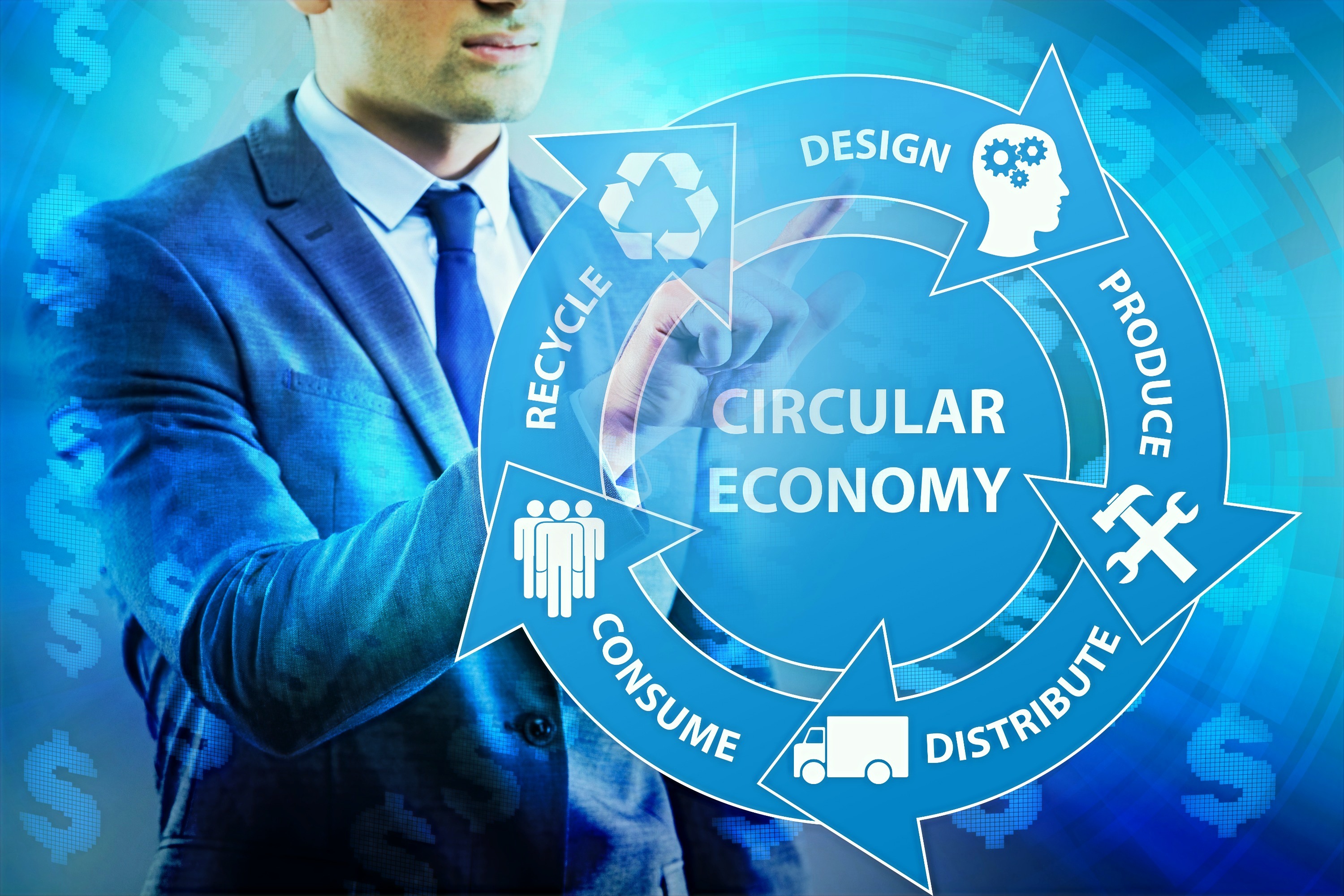 Concept of circular economy with businessman_edited